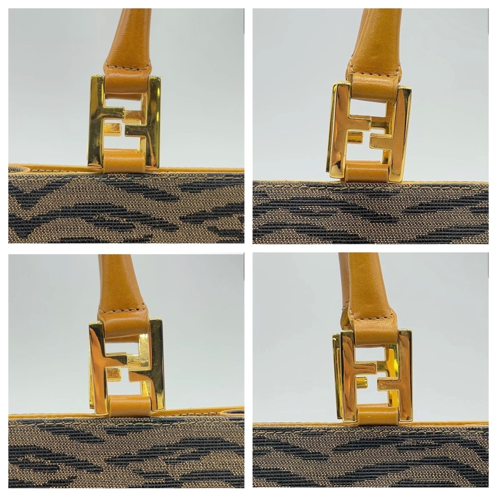 Rare Fendi shopper Tote with FF Gold Handles - Picture 14 of 16